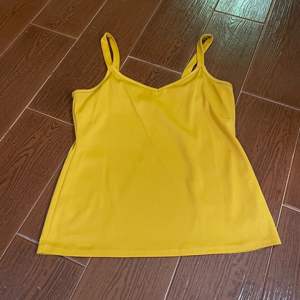 I N Studio Yellow Gold floral Blouse cami under set of 2 size PM petite medium - Picture 8 of 16